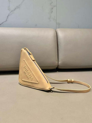 Prada 1NQ043 Triangle leather pouch Apricot - Default Title - View 4