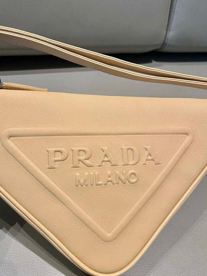 Prada 1NQ043 Triangle leather pouch Apricot - Default Title - View 6