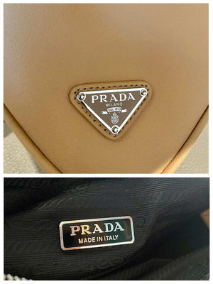Prada 1NQ043 Triangle leather pouch Apricot - Default Title - View 9