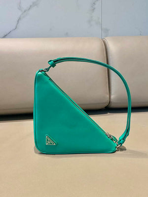 Prada 1NQ043 Triangle leather pouch Lake Blue - Default Title - View 5