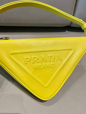 Prada 1NQ043 Triangle leather pouch Yellow - Default Title - View 5