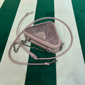 Prada 1NR015 Embellished satin and leather mini-pouch Pink - Default Title - View 9