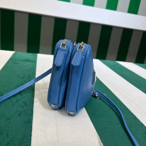 Prada 1NR015 Saffiano leather mini pouch Blue - Default Title - View 3