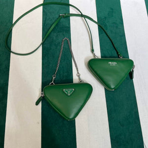 Prada 1NR015 Saffiano leather mini pouch Green - Default Title - View 1