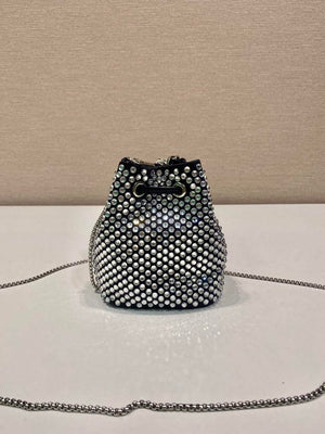 Prada 1NR016 Embellished satin mini-pouch Black - Default Title - View 6