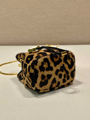 Prada 1NR016 Leopard print material mini pouch Brown - Default Title - View 6