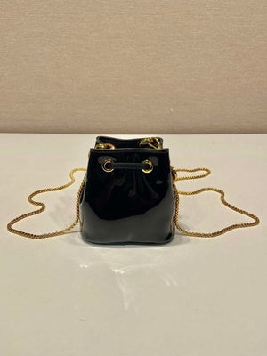 Prada 1NR016 patent leather mini pouch Black - Default Title - View 5