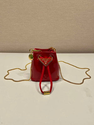 Prada 1NR016 patent leather mini pouch Red - Default Title - View 1