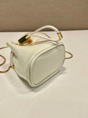 Prada 1NR016 patent leather mini pouch White - Default Title - View 6