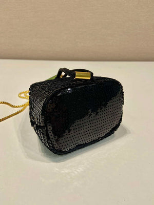 Prada 1NR016 Sequined satin mini-pouch Black - Default Title - View 6