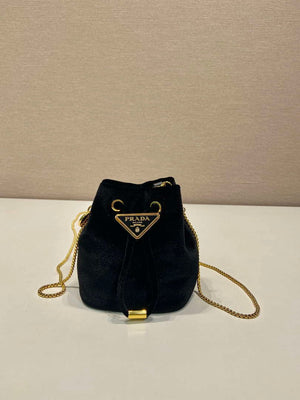 Prada 1NR016 Velvet mini pouch Black - Default Title - View 2