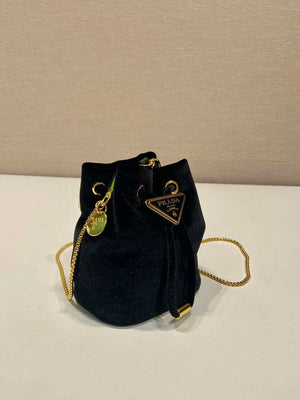 Prada 1NR016 Velvet mini pouch Black - Default Title - View 3