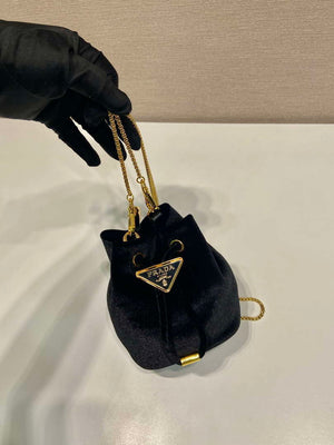 Prada 1NR016 Velvet mini pouch Black - Default Title - View 4