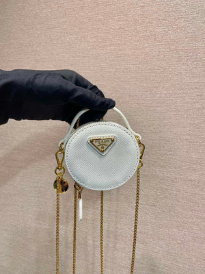 Prada 1NR023 Saffiano leather mini-pouch White - Default Title - View 1