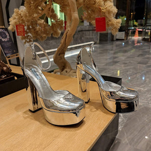 Prada 1XP48B Metallic leather platform sandals P78540 - 35 - View 7