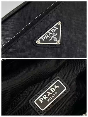Prada 2NA819 Re-Nylon and Saffiano leather travel pouch Black - Default Title - View 9