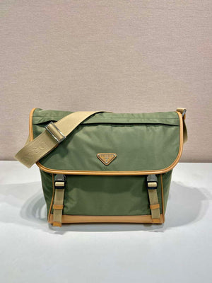 Prada 2VD052 Small Re-Nylon and leather shoulder bag Green - Default Title - View 1