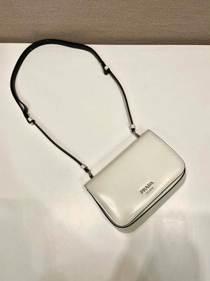 Prada 2VD061 Black Brushed Leather Mini-bag With Shoulder Strap White - Default Title - View 3