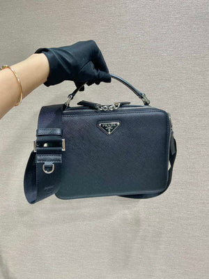 Prada 2VH069 Brique Saffiano leather bag Black - Default Title - View 1