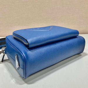 Prada 2VH152 Saffiano leather shoulder bag Blue - Default Title - View 6