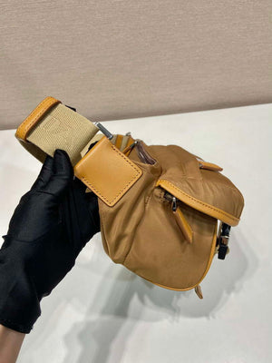 Prada 2VH171 Mini Re-Nylon and leather shoulder bag Tan - Default Title - View 5