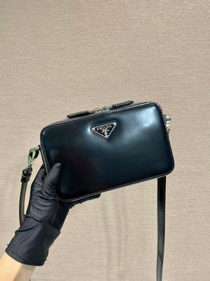 Prada 2VH173 Brique brushed leather bag Black - Default Title - View 1