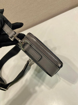 Prada 2VH173 Prada Brique Saffiano leather bag Gray - Default Title - View 6