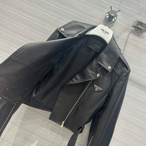 Prada 58967A Women's Fashion Clothing Nappa Leather Biker Jacket P99461 - 36 - View 7