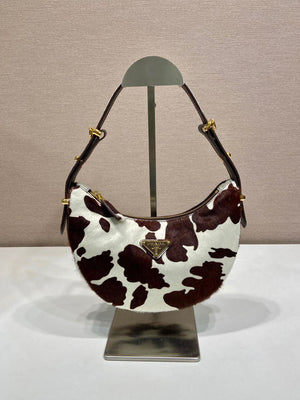 Prada Arqué printed leather mini shoulder bag 1BC194 Honey White - Default Title - View 2
