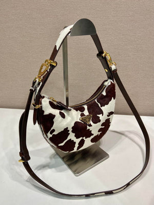Prada Arqué printed leather mini shoulder bag 1BC194 Honey White - Default Title - View 4