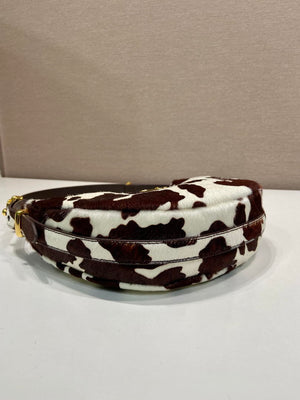 Prada Arqué printed leather mini shoulder bag 1BC194 Honey White - Default Title - View 7