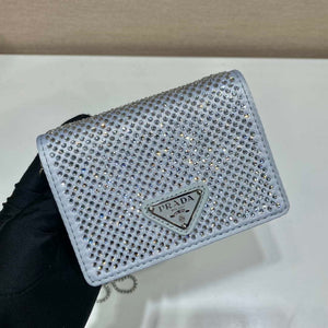 Prada Crystal-studded card holder with shoulder strap 1MR024 White Crystal - Default Title - View 4