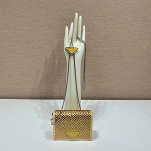 Prada Crystal-studded card holder with shoulder strap 1MR024 Yellow Crystal - Default Title - View 1