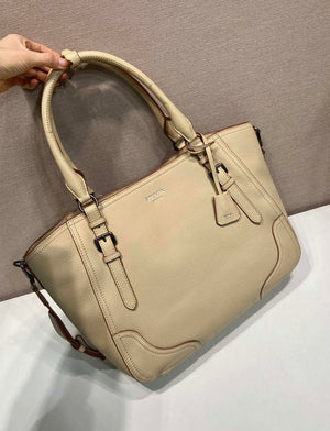 Prada Large leather tote bag 1BG602 Sand Beige - Default Title - View 2