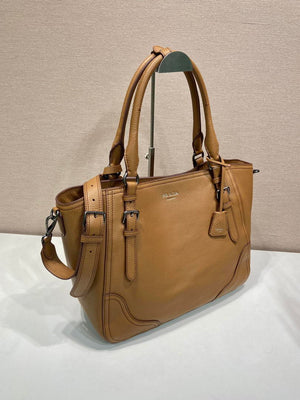 Prada Large leather tote bag 1BG602 Brown - Default Title - View 2