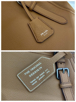 Prada Large leather tote bag 1BG602 Brown - Default Title - View 7