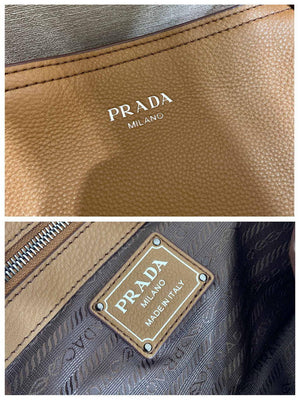 Prada Large leather tote bag 1BG602 Brown - Default Title - View 9