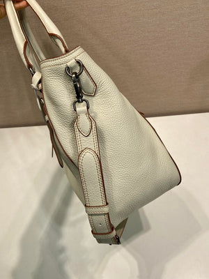 Prada Large leather tote bag 1BG602 White - Default Title - View 5