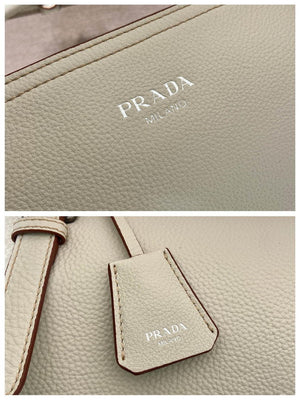Prada Large leather tote bag 1BG602 White - Default Title - View 7