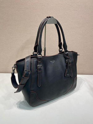 Prada Large leather tote bag 1BG602 Black - Default Title - View 2