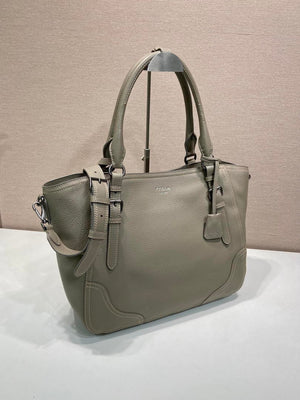 Prada Large leather tote bag 1BG602 Clay Grey - Default Title - View 3