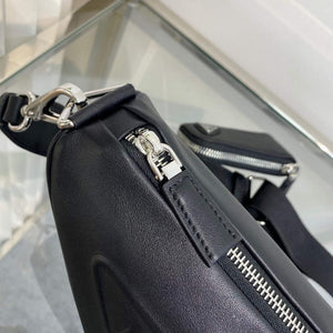 Prada Leather Prada Triangle shoulder bag 1BH190 Black - Default Title - View 7