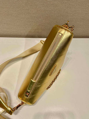 Prada Leather Prada Triangle shoulder bag 1BH190 Gold - Default Title - View 4