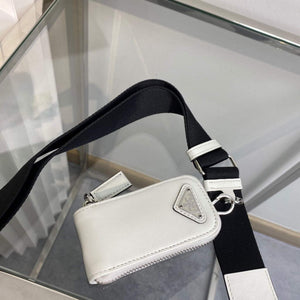 Prada Leather Prada Triangle shoulder bag 1BH190 White - Default Title - View 8