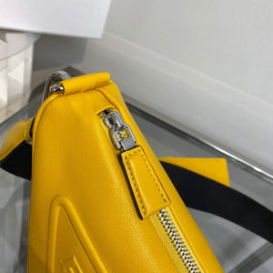 Prada Leather Prada Triangle shoulder bag 1BH190 Yellow - Default Title - View 7