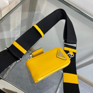 Prada Leather Prada Triangle shoulder bag 1BH190 Yellow - Default Title - View 8