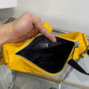 Prada Leather Prada Triangle shoulder bag 1BH190 Yellow - Default Title - View 9