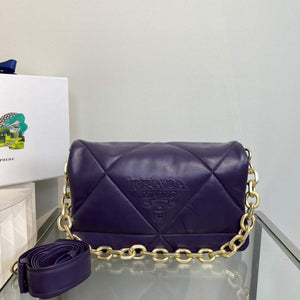 Prada Padded nappa leather shoulder bag 1BD306 Purple - Default Title - View 1