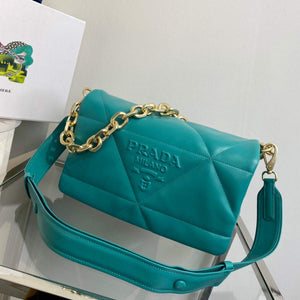 Prada Padded nappa leather shoulder bag 1BD306 Green - Default Title - View 7