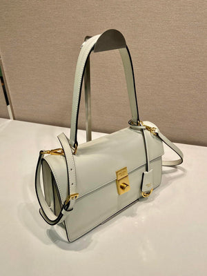 Prada Soft Sound medium leather shoulder bag 1BN023 White - Default Title - View 3